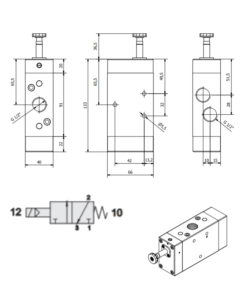 Magnetventil VY23ELMNC-T skiss