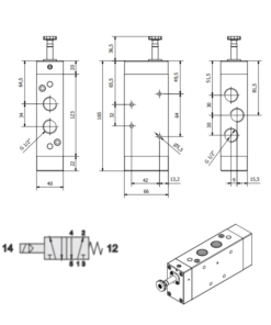 Magnetventil VY25ELM00-T skiss