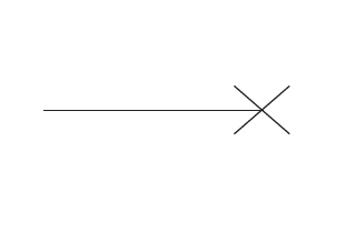 Symbol för luftintag som är försett med en tätande plugg.