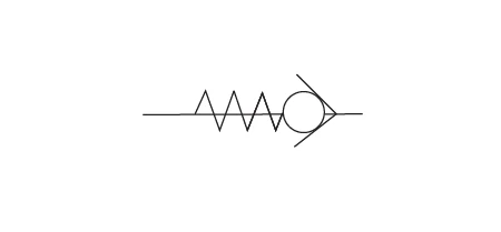 Symbol för backventil.